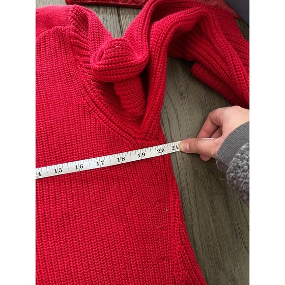 EUC Loft Red Knit Sweater Womens  With Side Ties - Picture 6 of 7